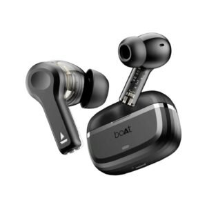 boat nirvana space, 360 spatial audio, active noise cancellation (~32db), 100hrs battery,4mics enx, fast charge, v5 3 bluetooth tws in ear earbuds wireless earphones with mic (celestial white)